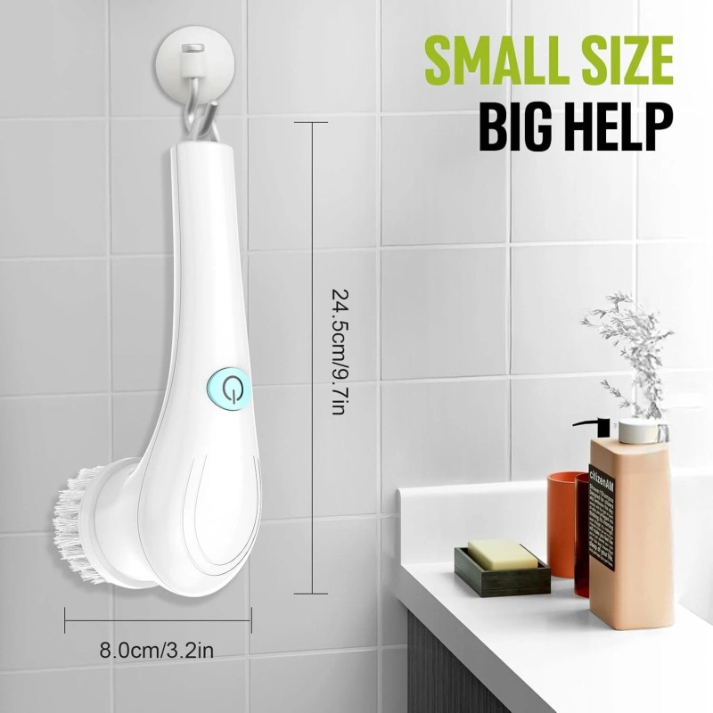 N/A Electric Spin Scrubber, Cordless Shower Scrubber with Rechargable Battery