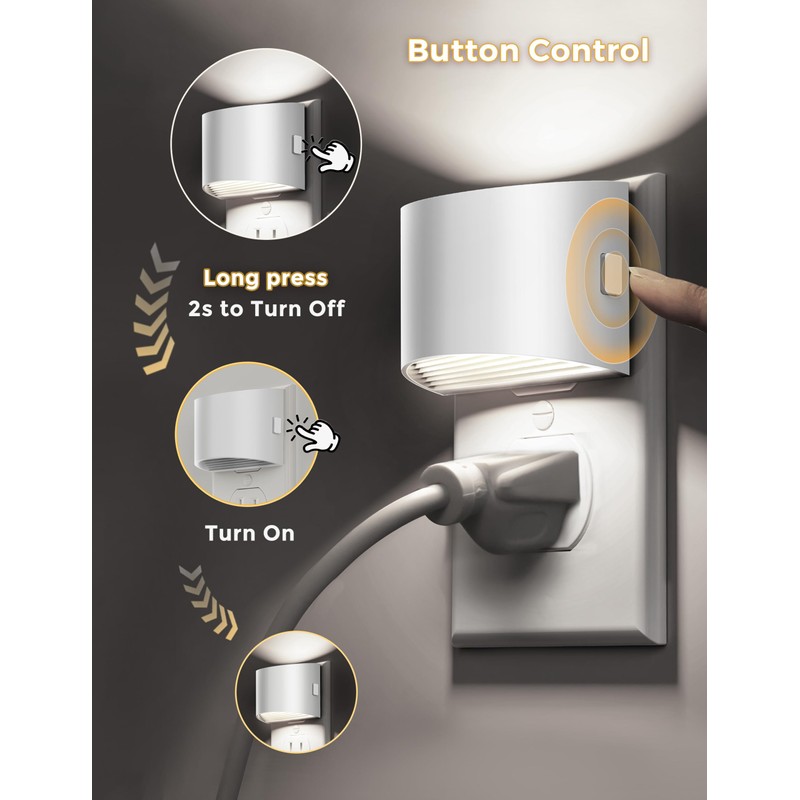 L LOHAS LED Night Lights Plug into Wall, Dimmable Night