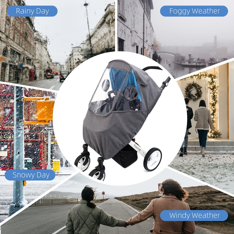 Rain Cover for Pushchair, Universal Rain Cover for Buggy, Travel,