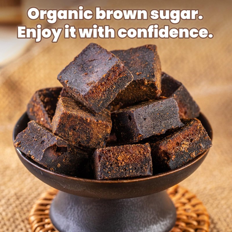 Brown Sugar Cubes, Deep Molasses Richness Raw Cane Demerara Sugar,