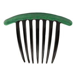 Caravan French Twist Comb in Black Decorated with Green Epoxy