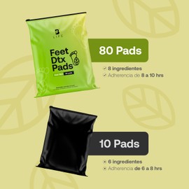 Parches para Pies con Jengibre, Vinagre y Carbón de Bambú. Limpieza para eliminar Impurezas del Cuerpo. Feet Dtx Pads B Life.