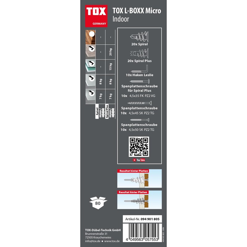 TOX L-BOXX 094901805 Micro Indoor in Stackable and Clickable Sorting