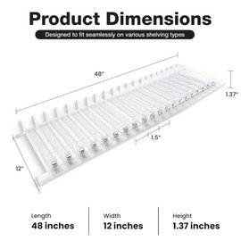 NEXTLEVEL FIT 20- Spring-Loaded Shelf Pushers Kit for Gondola Shelves | 4FT, 12in Deep for 29-38 Oz Products | Ideal for Smoke Shops, Convenience Stores & Retail Displays