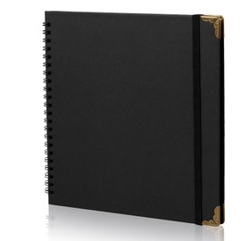 Joyberg Scrapbook 80 Pages, Scrapbooking Supplies 8 x 8 In, Scrapbook Album Suitable for Album Memory Book Wedding, Anniversary Family, DIY Craft Projects (Black)