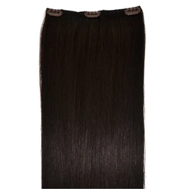 1 Piece, 100% REAL, Luxury, Clip-In Hair Extensions - 30 Grams, Remy, Human Hair (1pc, 18 inch, 2, Intense Dark Brown, Brunette)