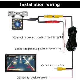 Camecho Rückfahrkamera mit Super Nachtsicht IP67 Wasserdicht Auto Rückfahrkamera 170° Weitwinkel 12 LED Nachtsicht Rückfahrkameras