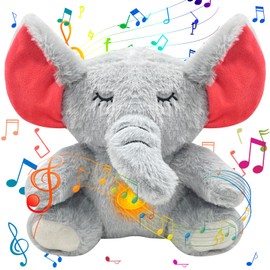 PQKL-party Schlummer Elefan Cuddly Toy, Snooze Cuddly Toy Elephan, Slumber Elefan with Heartbeat, Slumber Elefan Cuddly Toy, Snooze Cuddly Toy, Gifts for Girls Boys