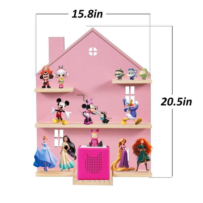 YUXSM Tonie Shelf House for Toniebox,Magnetic Wooden Floating Shelves Compatible