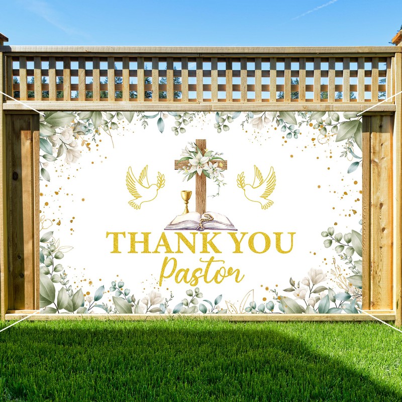 Papiailove Pastor Appreciation Banner 6×4 ft – Thank You Pastor