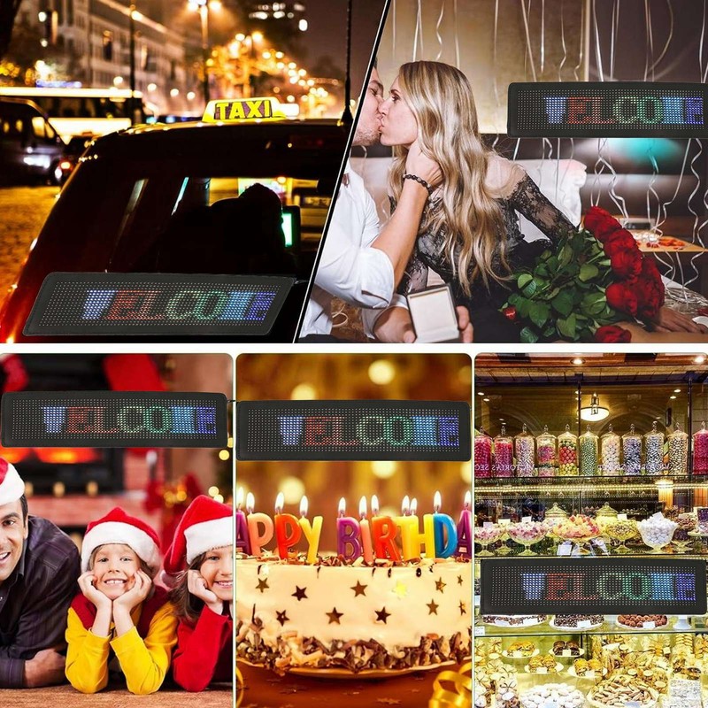 LED Car Sign App Programmable USB 5V Car Plug 12‑24V