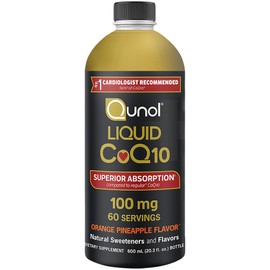 Qunol Liquid CoQ10 100mg, Superior Absorption Natural Supplement Form of Coenzyme Q10, Antioxidant for Heart Health, Orange Pineapple Flavored, 60 Servings, 20.3 oz Bottle
