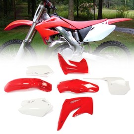 Kojem Plastic Kit Bodywork Body Kit Fairing Compatible with 2003-2007 Honda CR85R / CR85RB Expert (Red & White)
