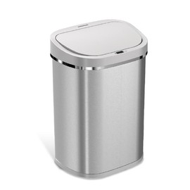 Motion Sensor Trash Bin 21 Gallon and 13 Gallon, Automatic Touchless Infrared Motion Sensor Trash Can, Heavy Duty Stainless Steel Base Trash Bin:_21 Gallon Rectangular