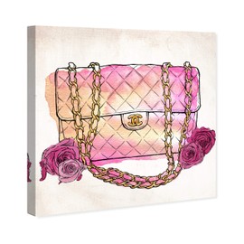 The Oliver Gal Artist Co. Fashion and Glam Wall Art Canvas Prints 'Love at First Quilt' Home Décor, 12" x 12", Pink, White