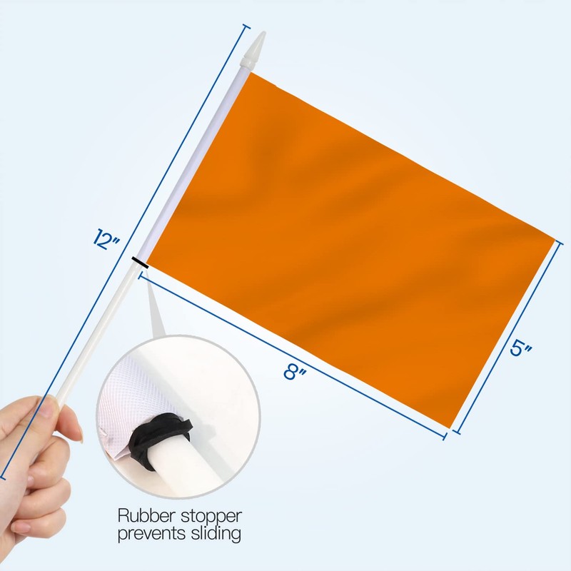 Anley Orange Mini Flag 12 Pack - Hand Held Small