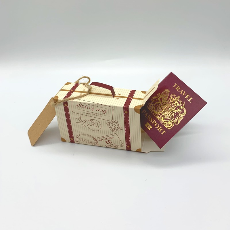 DIY Surprise Mini Suitcase & Mini Burgundy/Red & GOLD effect