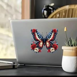Patriot Butterfly PVC Vinyl Car Decals Stickers Waterproof Self-Adhesive Decals for Cars, Laptops, Trucks, Motorcycles Wall Window Luggage Scratch Cover Door Decor Sticker