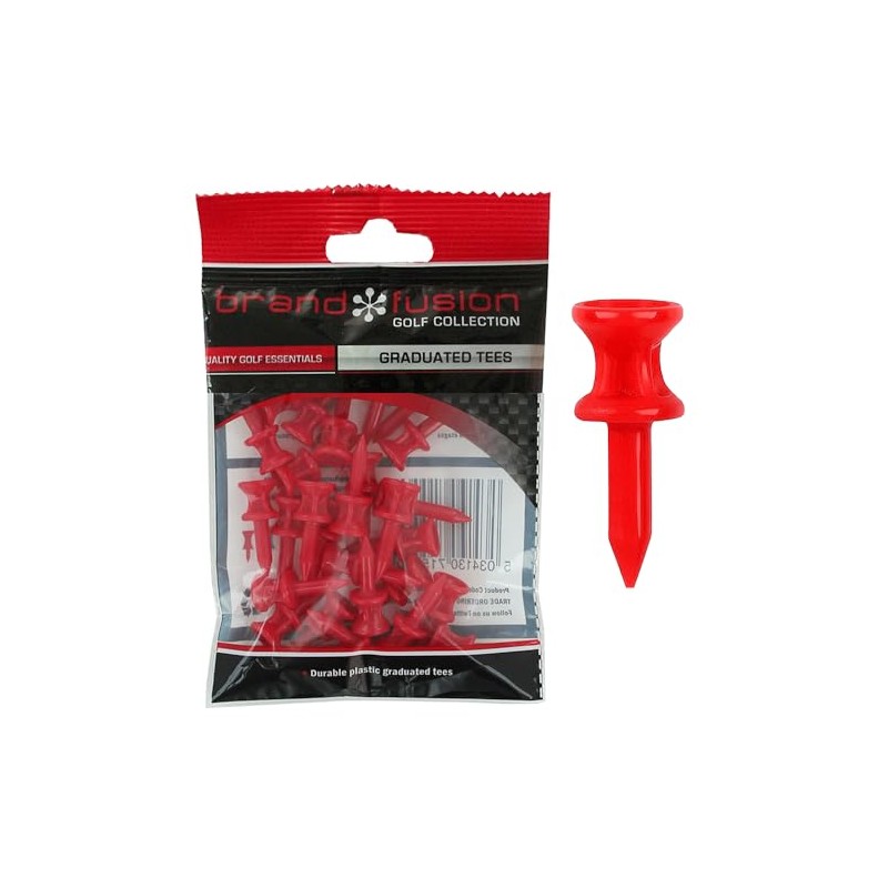 The Golfers Club Golf Graduated Red Plastic Tees (1.25 Inch