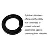 M10 Black Split Lock Spring Washer, 8.8 Grade Carbon Steel,
