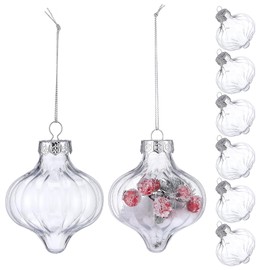 Vaguelly Clear Plastic Heart Ornaments,8pcs DIY Fillable Christmas Ornament Ball Plastic Heart Shaped Filling Hanging Box