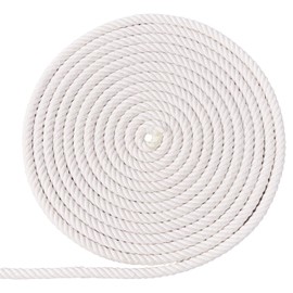 XINSHUNCAN Cotton Rope 8 mm 20 m, Cotton Cord Natural Macrame Rope, Thick 4-Strand Twisted Soft Cotton Rope for DIY Crafts, Wall Hanging, Plant Hanger, Macrame, Gardening