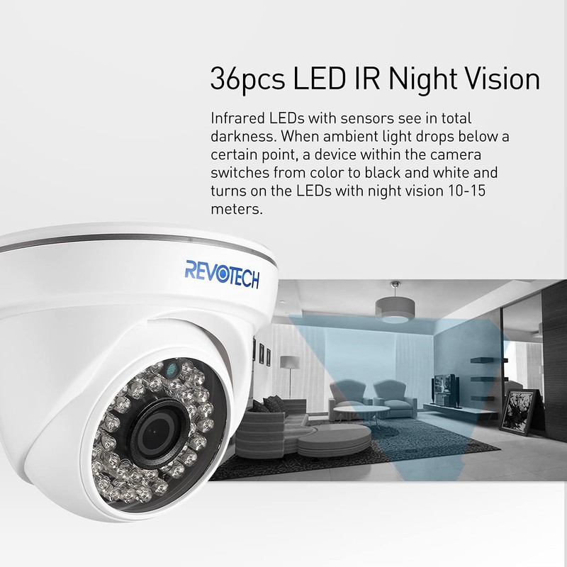 Revotech Indoor Security IP Camera, HD 3MP Dome Security Camera