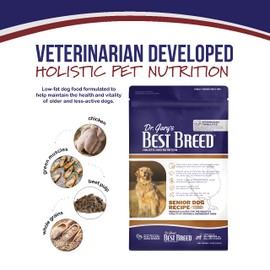 Best Breed Dr. Gary's Senior Dog Diet (Reduced Calorie) Made in USA [Natural Dry Dog Food] - 28lbs., Dark Brown, Medium