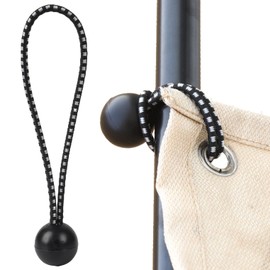 fogman Bungee Cord, Stretch Cord, Elastic Band, Ball, 0.18 inch (4.5 mm) Thick, 6.1 inches (15.5 cm), Set of 20 (Zebra)