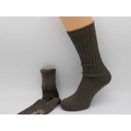 ZIMMERBAUER 3 Pairs of Wool German Army Socks, Work Socks, Warm Ski Socks, Hiking Socks, Wool Socks, Socks for Men and Women, olive