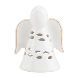 Mud Pie Sm Angel Ceramic Votive Cover Table SITTERS, White
