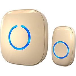 SadoTech Wireless Doorbells for Home, Apartments, Businesses, Classrooms, etc. - 1 Door Bell Ringer & 1 Plug-In Chime Receiver, Battery Operated, Easy-to-Use, Wireless Doorbell w/LED Flash, Beige