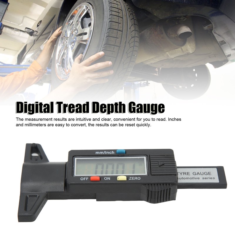 Digital Tread Depth Gauge 0 to 25mm Range LCD Display