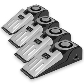 Door Stop Alarm, Door Stop with Non-Slip Rubber and Alarm, Alarm Wedge for Door Alarm System with 120 dB (Pack of 4)