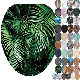 SANILO Wooden Toilet Seat with Soft Close [ELONGATED] - Decorative, Quiet & Slow Close Molded Wood Seat - With Strong Bumpers & Hinges - Adjustable Fit - Palmdream