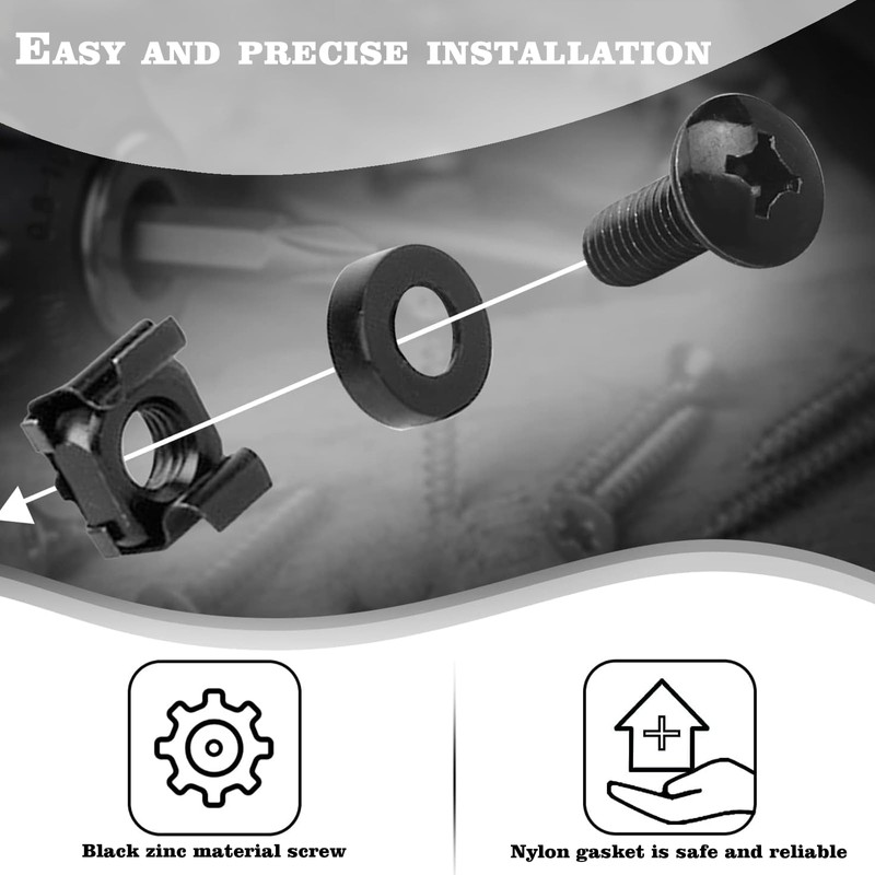 Nivithi SR620 M6 x 20 Screws + Cage Nuts -
