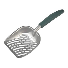 Large Metal Cat Litter Box Scoop, Stainless Aluminum Alloys,13.8"*5.5"*1.8" (Dark-Green Handle)