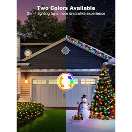 ROSCOO 1000 LED Color Changing Christmas String Lights, 328FT Warm White Multicolor Outdoor Fairy Lights with Remote, Timer, Memory, 8 Modes, Waterproof Christmas Tree Lights for Bedroom Patio Party