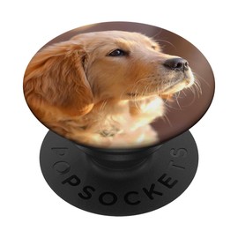 Nikitea Golden Retriever Puppy PopSocket Adhesive PopGrip - Cell Phone Grip Stand - Black - Animal Print - Compatible with Most Phones, Tablets, and Cases