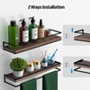 Meangood Floating Shelves Wall Mounted Set of 2, Rustic Wood