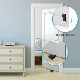 Door Stoppers, Anti-Slip Rubber Door Stop with Holder, Door Stops for Bottom of Door, Works on All Floor Types