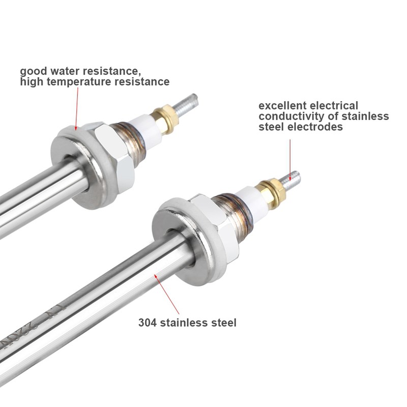 220V 2KW Stainless Steel Immersion Water Heater Electric Tube Heating