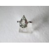 Unbranded Prasiolite and White Topaz Platinum over Sterling Silver Ring