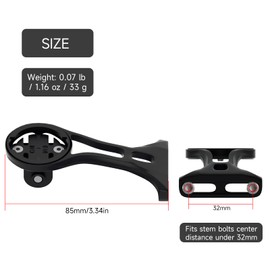 Bike Computer Mount,Garmin Out Front Bike Mount Compatible with Wahoo Elemnt,Bryton,Cateye,Sports Action Camera,Horn & Bike lights,Cycling Extended Mount Fits for 32mm Center Stem Bolts Bike Handlebar
