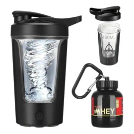 Vaso Shaker Eléctrico Time4buy 450 ml, con Llavero Scoop y Carga USB Tipo-C                                                                           