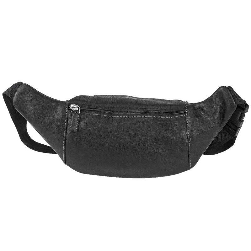 Buffalo Belt bag LEAS, Genuine Leather, black - ''LEAS Travel-Line''