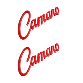 2Pcs Camaro Emblems 3D Metal Car Badge Sticker Letter Nameplate Replacement for Camaro SS ZL1 Z28-(Red)