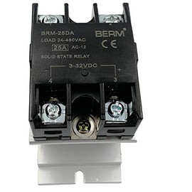 Solid State Relay SSR-25 DA 25A 3-32V DC / 24-480V AC and Heat Sink (BERM-25DA)