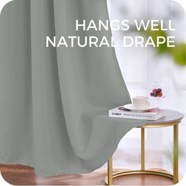 Grichril Extra Long Blackout Curtains - 2 Story High Living Room Drapes - Tall Curtains for High Ceiling or Long Window - 144 168 192 204 240 Inch 12ft-20ft Length (1 Panel,Grey, 100″x216″)