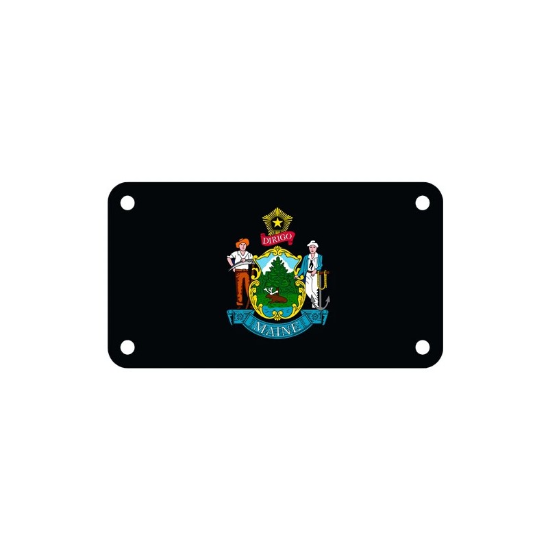 Fast Service Designs Maine State Flag Black Version 4" X